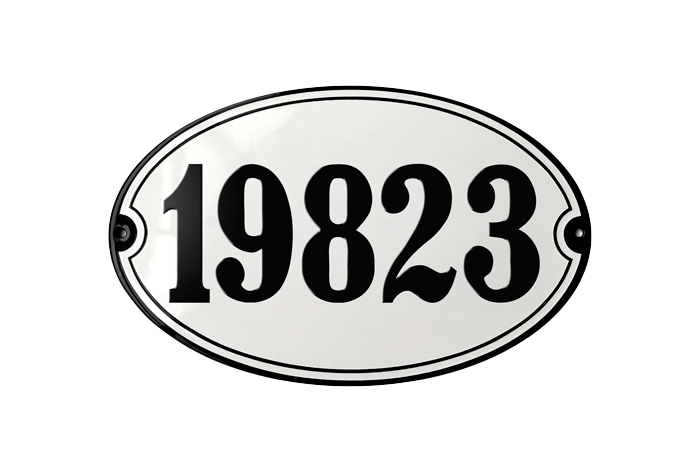 White Enamel Sign 23 x 14 cm (9" x 5½")-0