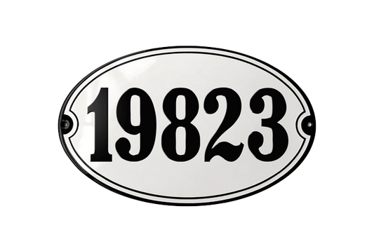 White Enamel Sign 23 x 14 cm (9" x 5½")-0