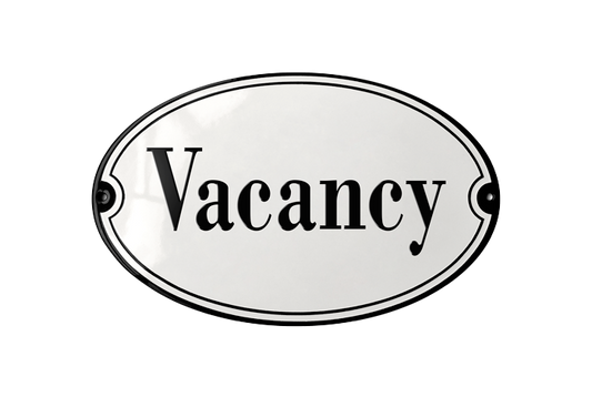 White Enamel Sign 23 x 14 cm (9" x 5½")-1