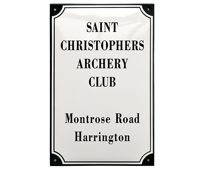 White Enamel Sign 18 x 28 cm (7" x 11")-1