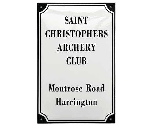 White Enamel Sign 18 x 28 cm (7" x 11")-1