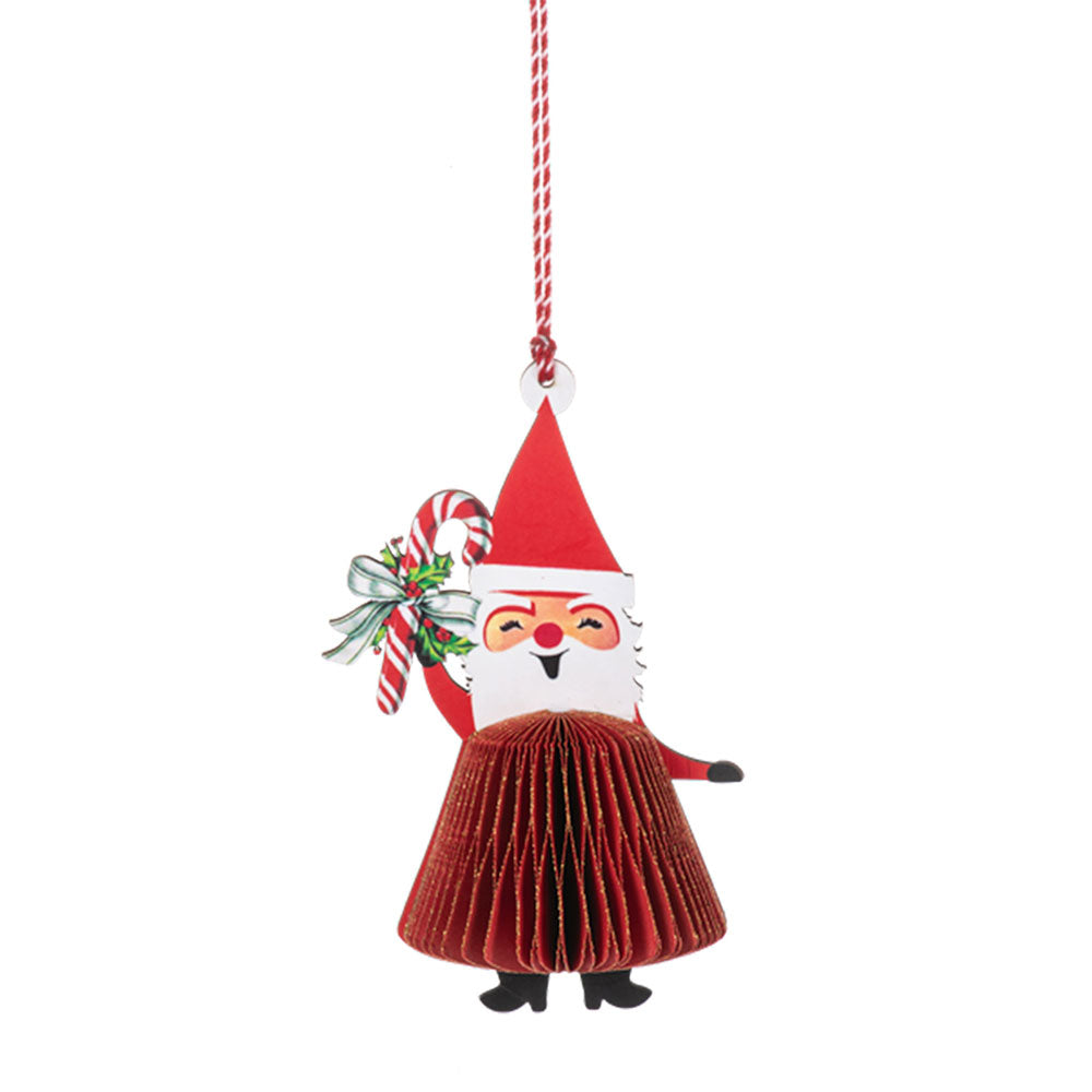 Honeycomb Santa Ornaments Set of 3-1