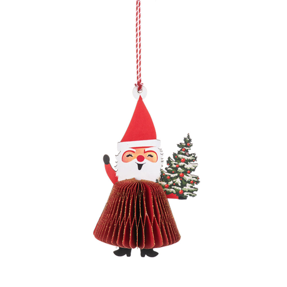 Honeycomb Santa Ornaments Set of 3-3