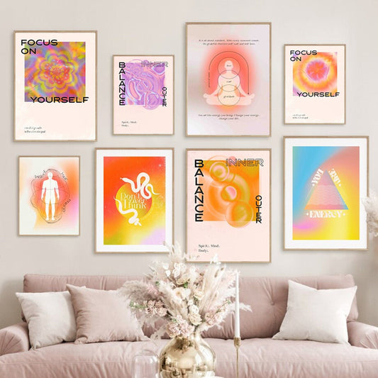 Poster Fokussieren, Gleichgewicht und Energie als Deko Print ohne Rahmen-1