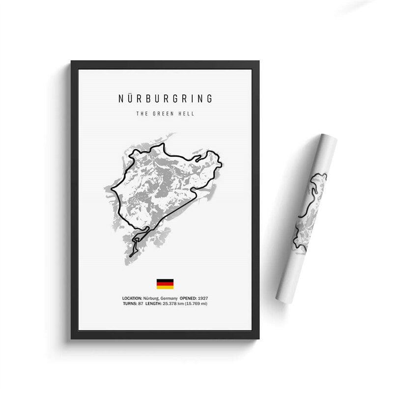 Poster Formel 1 Kalender 2025 Strecken Großer Preis von Monaco Spa Francorchamps Deko Print ohne Rahmen-3