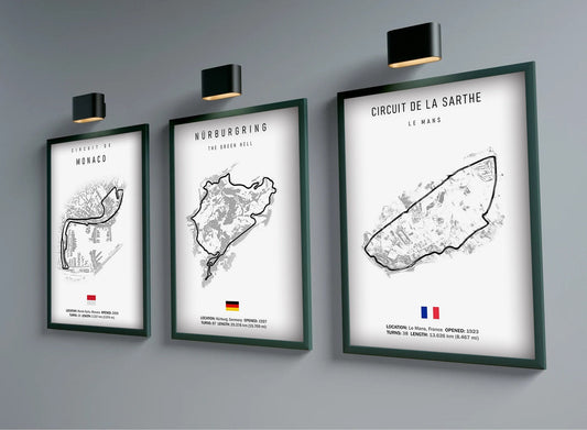Poster Formel 1 Kalender 2025 Strecken Großer Preis von Monaco Spa Francorchamps Deko Print ohne Rahmen-0