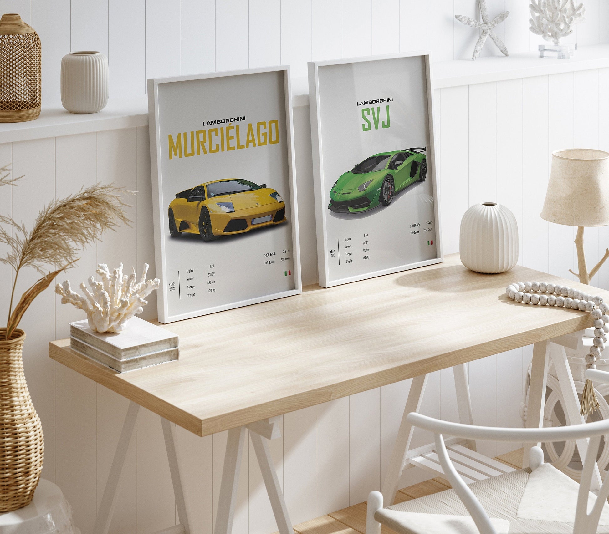 Poster Sportwagen LAMBORGHINI Murcielago Svj MCLAREN Senna Sportauto I Geschenk für ihn I Wohnzimmmer & Büro I Wand Deko I Print ohne Rahmen-2