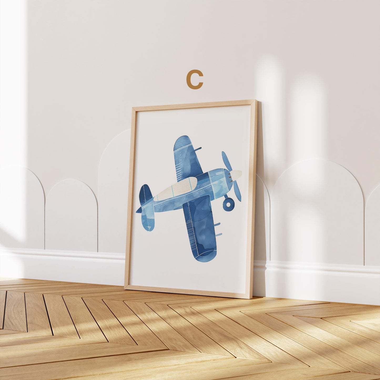 Poster Kinderzimmer Heißluftballon Flugzeug Aquarell Flugträume · Kinderzimmer Bilder · Wand Deko · Kunst Druck · Deko Print · ohne Rahmen-5