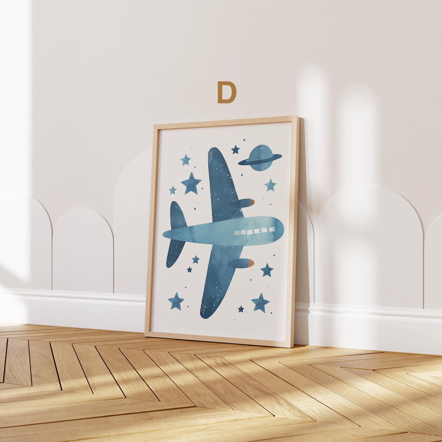 Poster Kinderzimmer Heißluftballon Flugzeug Aquarell Flugträume · Kinderzimmer Bilder · Wand Deko · Kunst Druck · Deko Print · ohne Rahmen-6