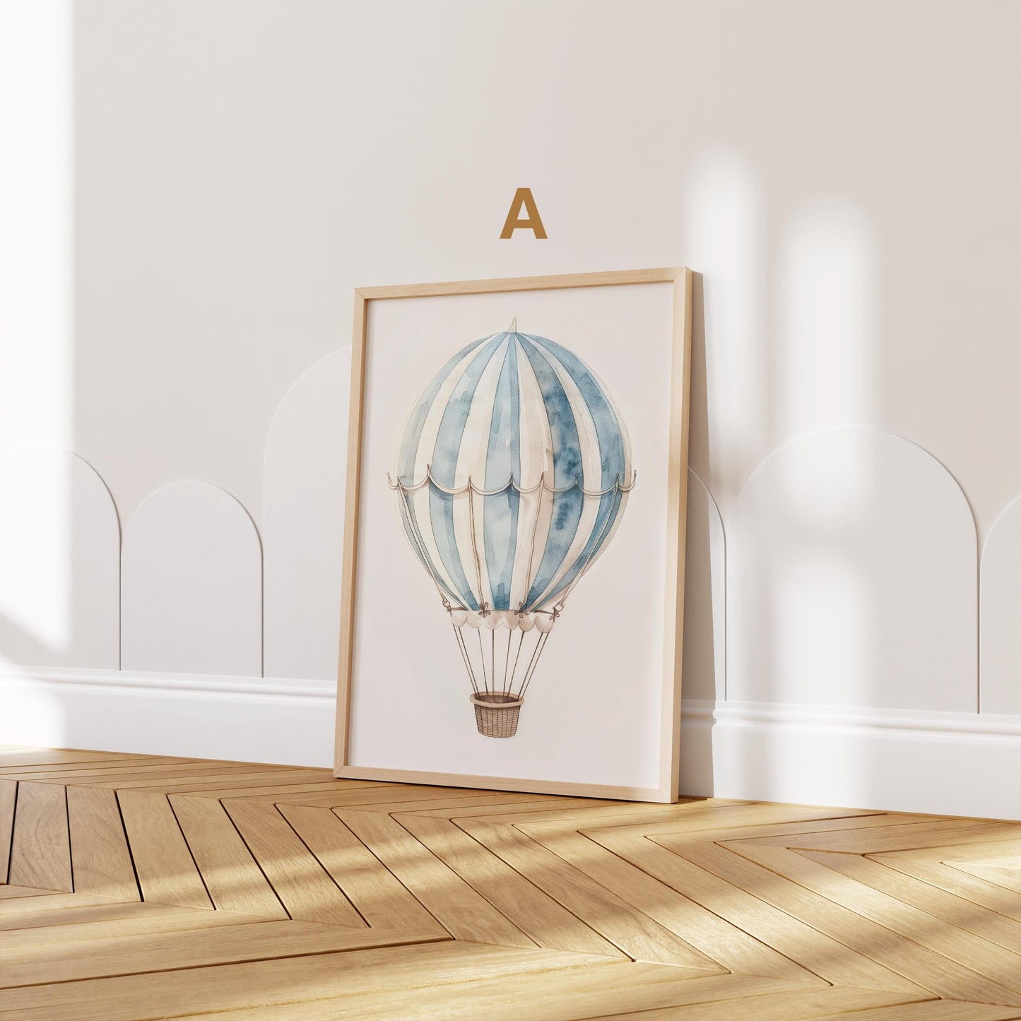Poster Kinderzimmer Heißluftballon Flugzeug Aquarell Flugträume · Kinderzimmer Bilder · Wand Deko · Kunst Druck · Deko Print · ohne Rahmen-3