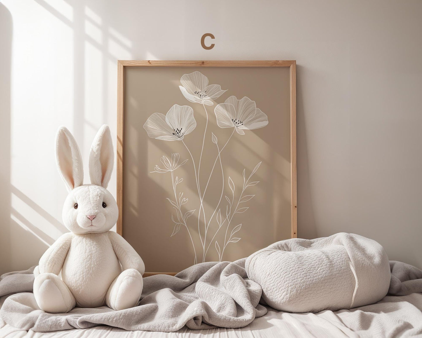 Boho Babyzimmer Poster · Regenbogen, Herzen, Blumen, Sonne, Häuser, Mutter-Kind  Scandi Wandkunst für Kinderzimmer · Deko Print ohne Rahmen-3