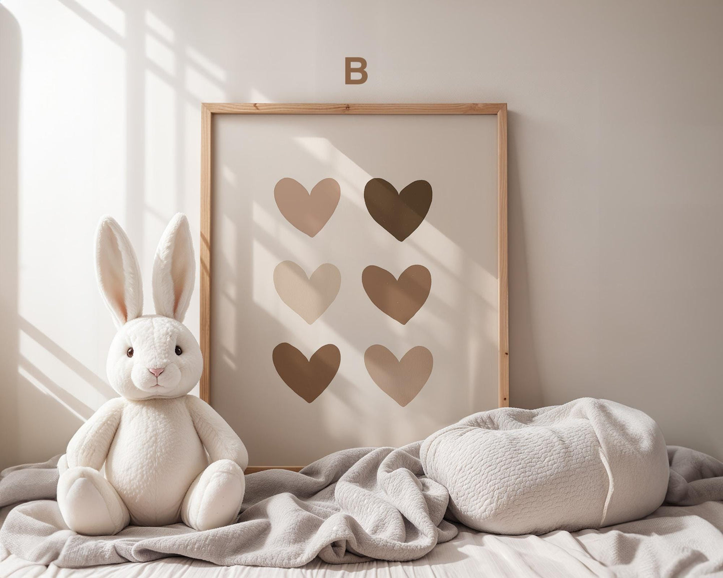 Boho Babyzimmer Poster · Regenbogen, Herzen, Blumen, Sonne, Häuser, Mutter-Kind  Scandi Wandkunst für Kinderzimmer · Deko Print ohne Rahmen-2
