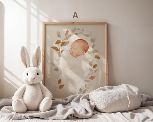 Boho Babyzimmer Poster · Regenbogen, Herzen, Blumen, Sonne, Häuser, Mutter-Kind  Scandi Wandkunst für Kinderzimmer · Deko Print ohne Rahmen-1