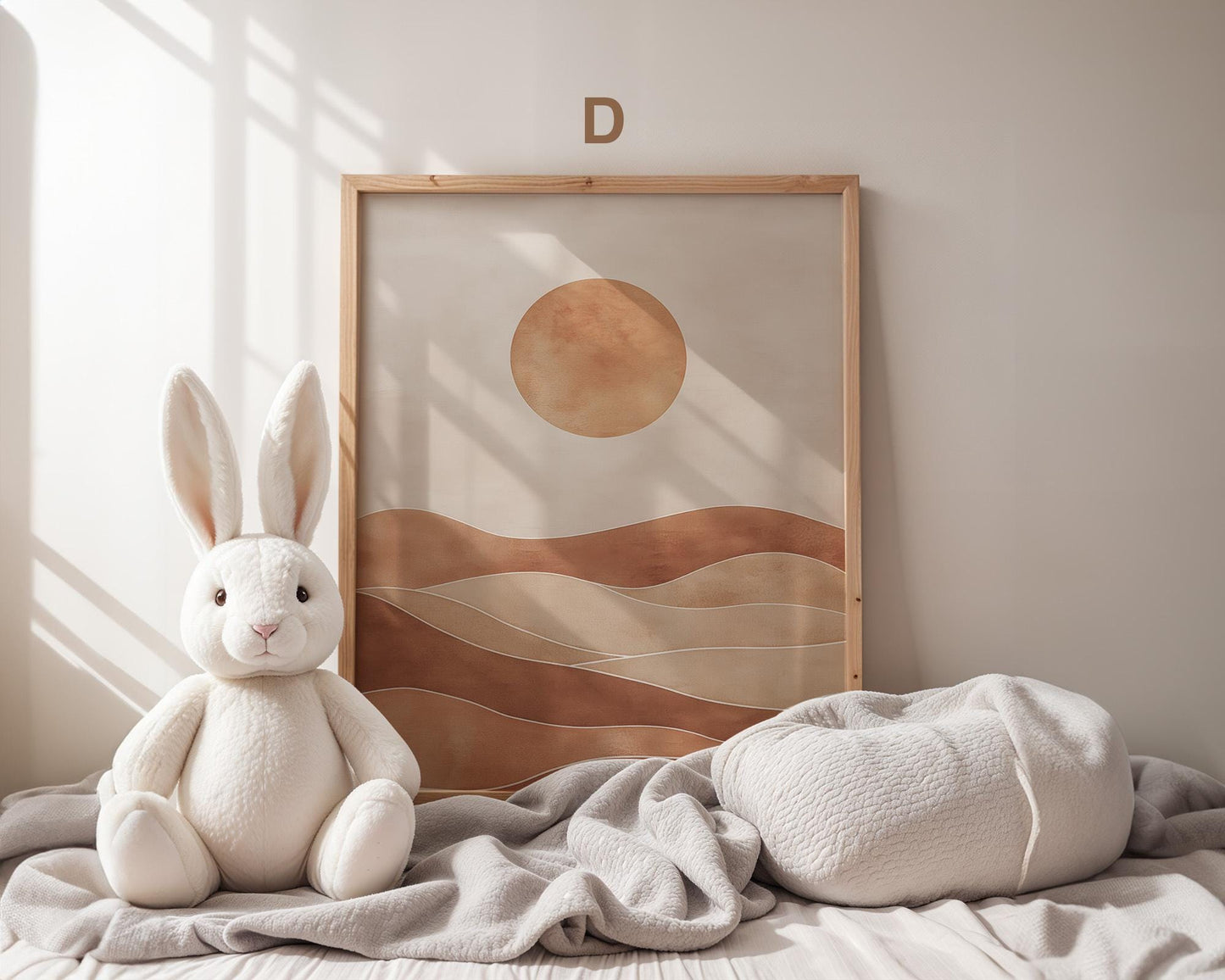 Boho Babyzimmer Poster · Regenbogen, Herzen, Blumen, Sonne, Häuser, Mutter-Kind  Scandi Wandkunst für Kinderzimmer · Deko Print ohne Rahmen-4