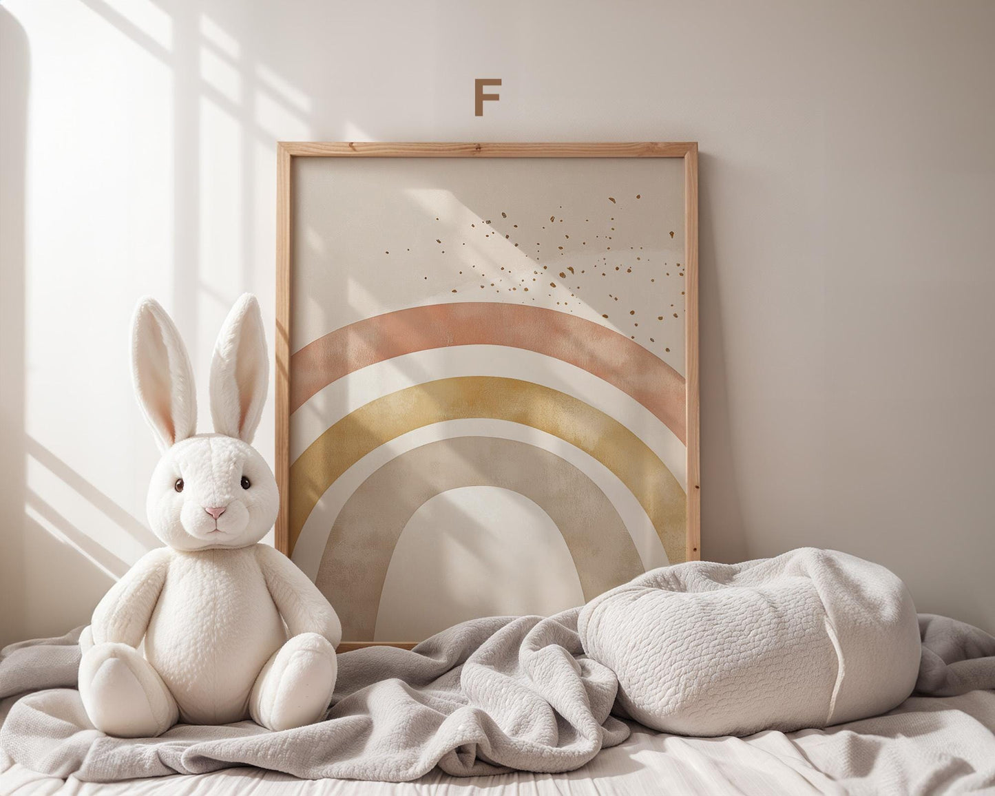 Boho Babyzimmer Poster · Regenbogen, Herzen, Blumen, Sonne, Häuser, Mutter-Kind  Scandi Wandkunst für Kinderzimmer · Deko Print ohne Rahmen-6