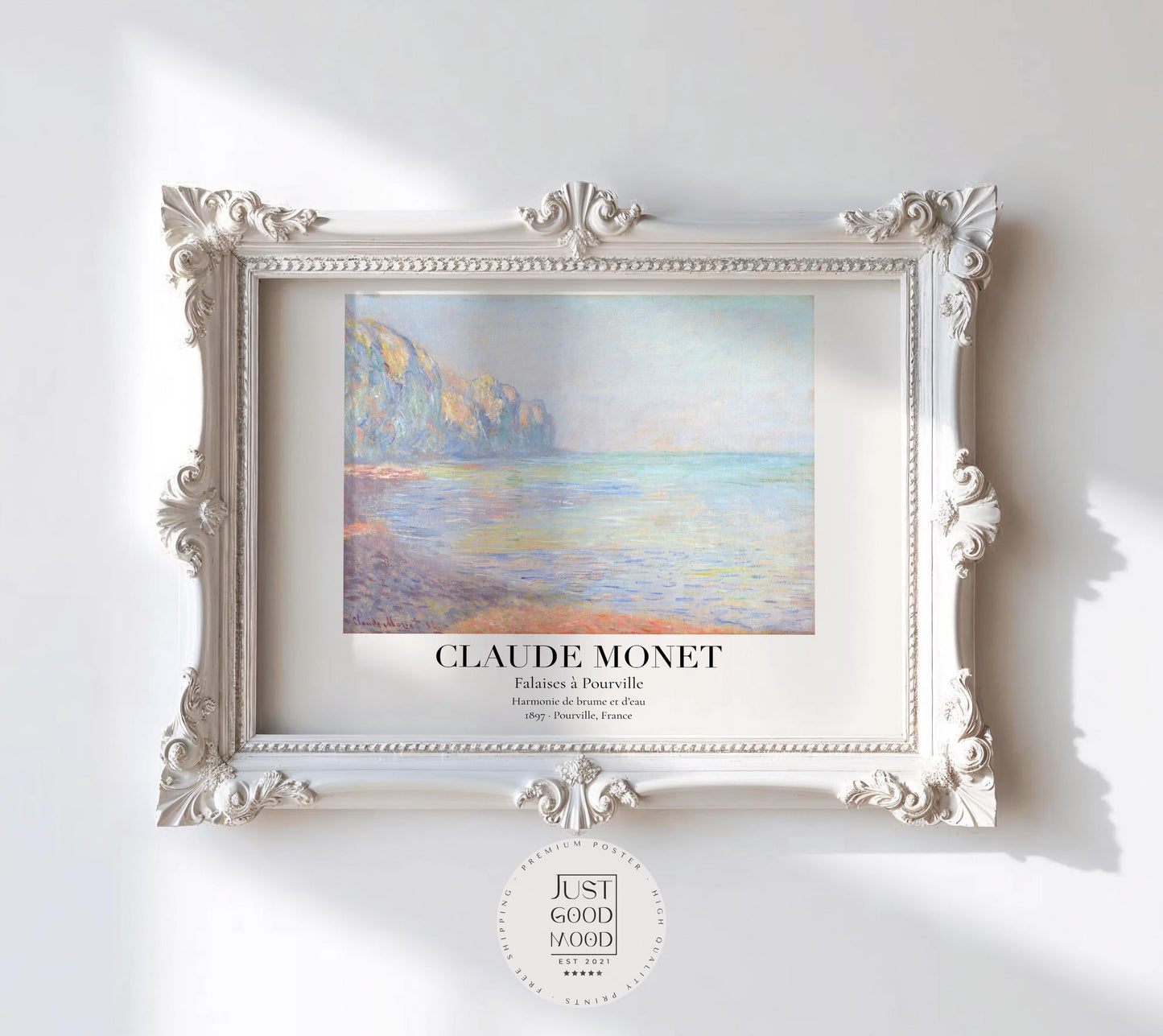 Claude Monet Poster · Falaises à Pourville 1897 · Küstenkunst Frankreich · Impressionismus Druck · Vintage Wandbild ohne Rahmen-0
