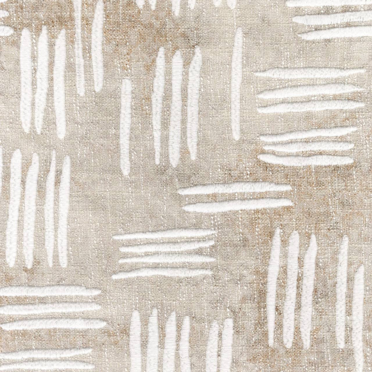 Natural Beige Linen Pinch Pleated Curtains - Modern Abstract Pattern - Light Filtering Privacy or Blackout - Made to Measure-2