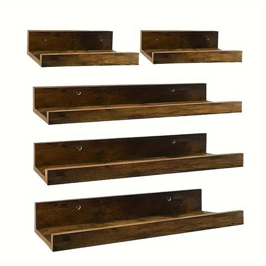 Wooden Floating Wall Shelf Set (5pcs)-0