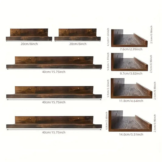 Wooden Floating Wall Shelf Set (5pcs)-1