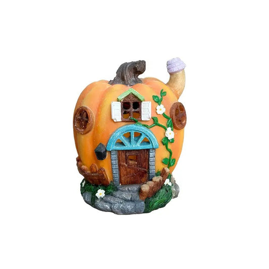 Solar Pumpkin House Outdoor Halloween Decor-0