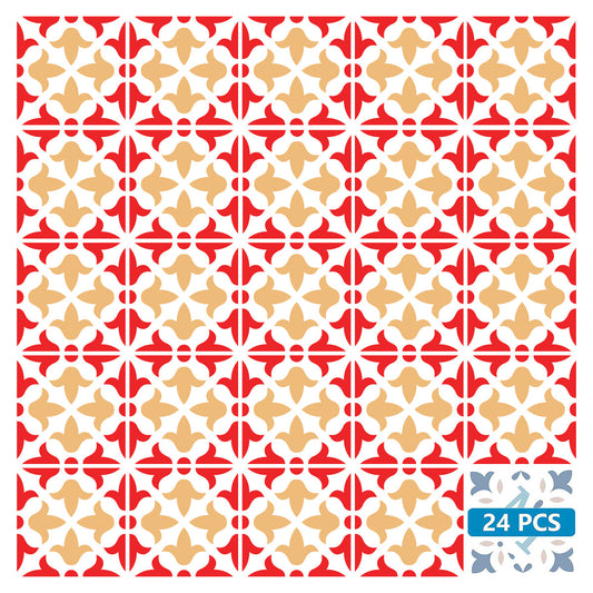 Red and Orange Home Décor for bathroom Peel and Stick Tile Stickers Model - K29-1