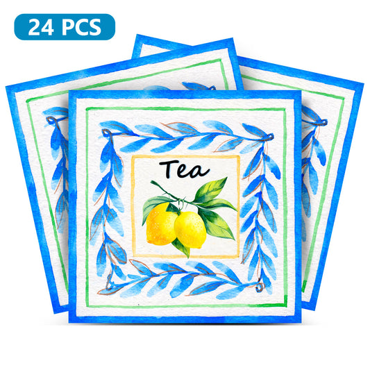 Blue backsplash lemon tea wall Tile Stickers for kitchen decoration Model - L15-0