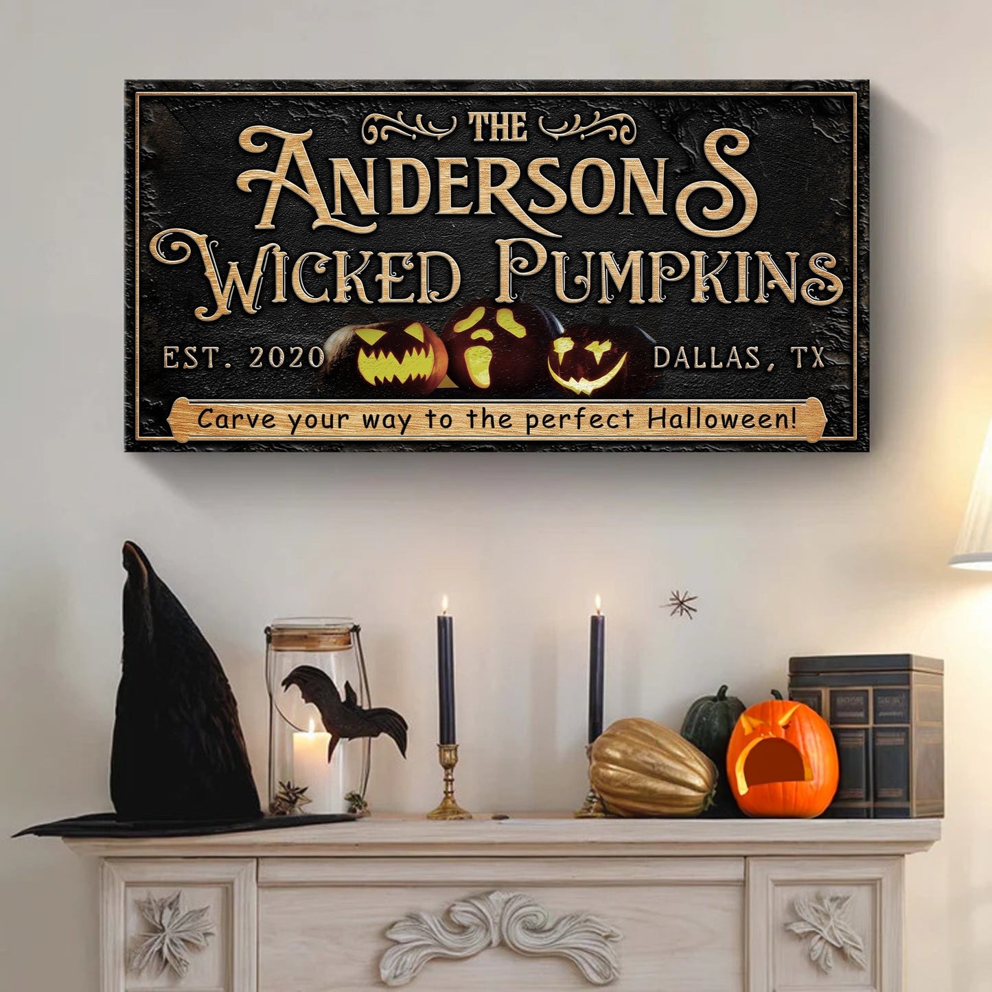 Personalized Wicked Pumpkins Halloween Sign-0