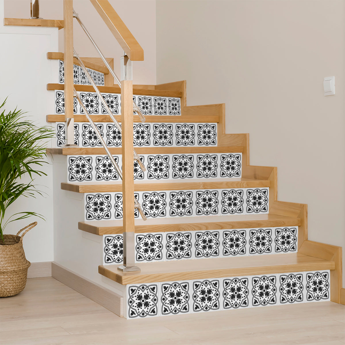 Gray shades Tile Stickers for room background patterned wall tiles Model - N13-4