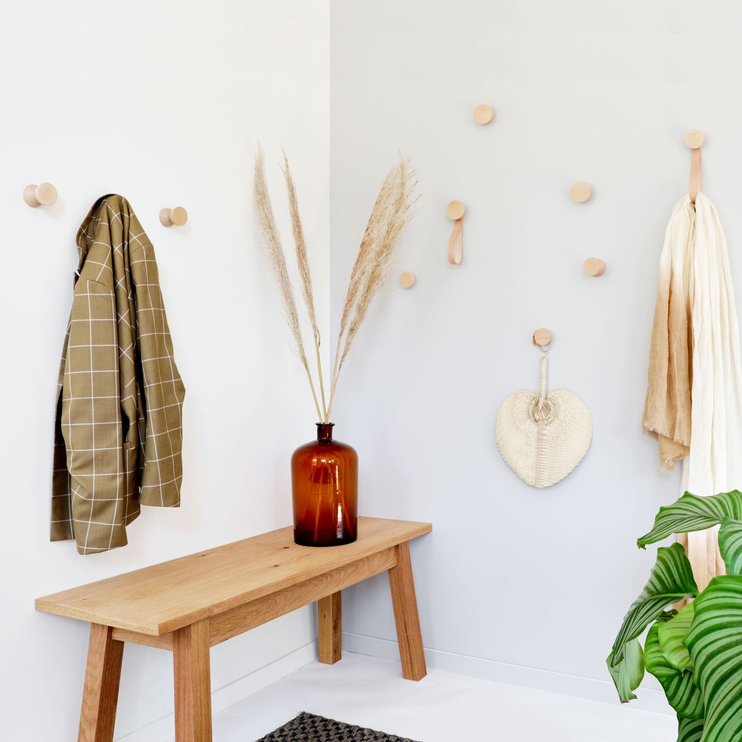 Round Beech Wood Wall Mounted Coat Hook / Knob-4