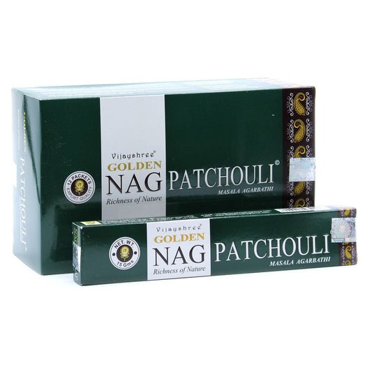 Patchouli Genuine Golden Nag | Incense Sticks Joss 15g | Premium Scents | Fragrance | Hand Rolled | Yoga | Aromatherapy | Meditation-0