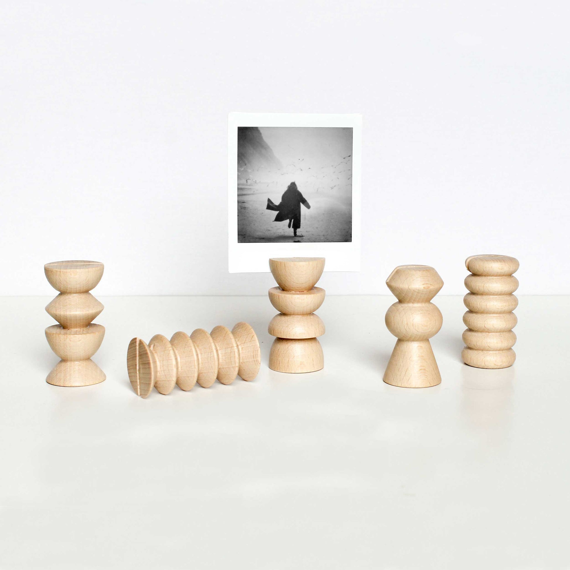 Totem Wooden Picture / Postcard Stand - Set of 5 Tall-0