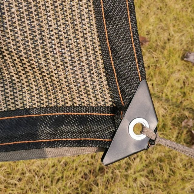 Brown Fence Privacy Screen, Commercial Outdoor Backyard Shade Windscreen Mesh Fabric 90% Blockage 150GSM-2