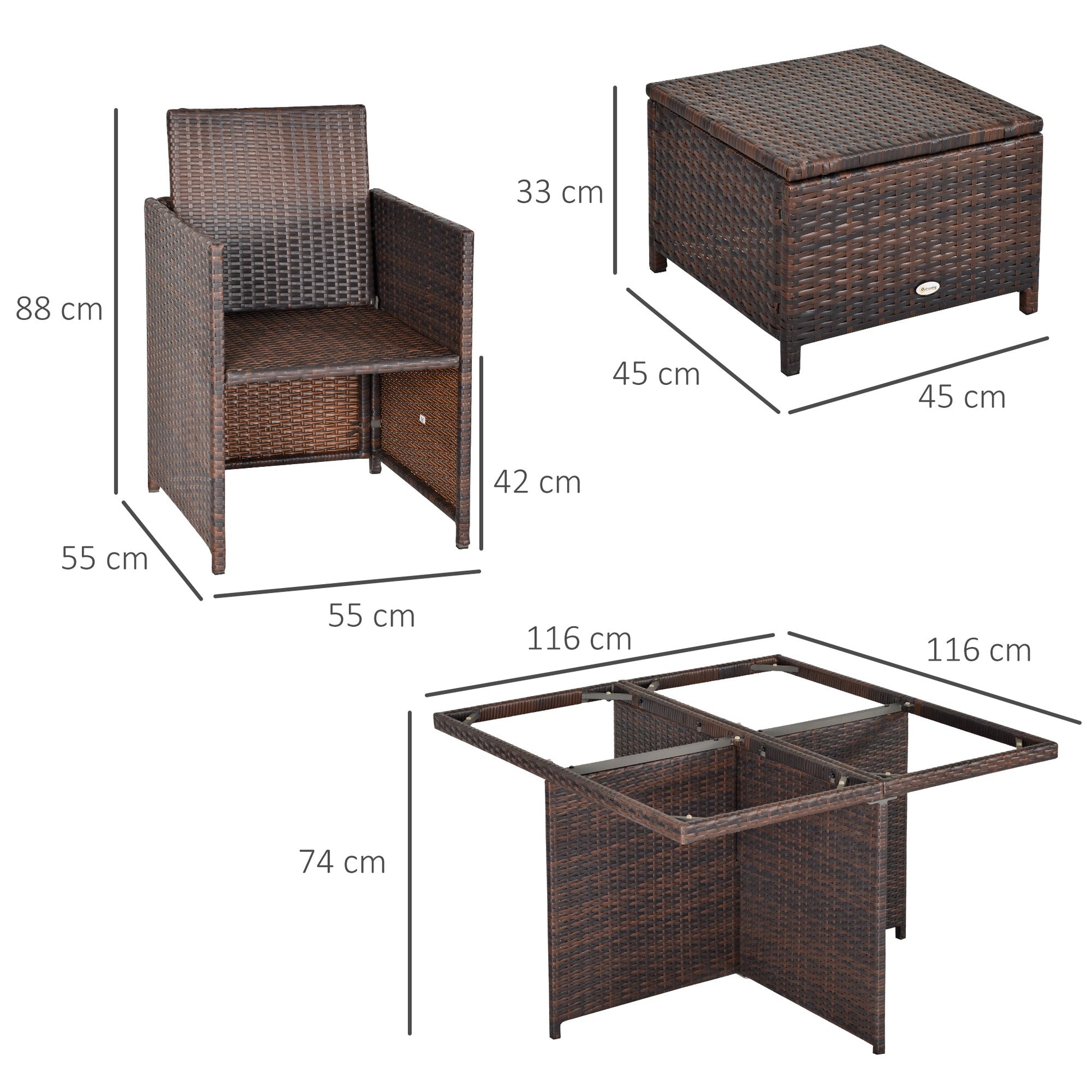 9 Piece Rattan Garden Furniture Set 8-Seater Outdoor Dining Brown-2