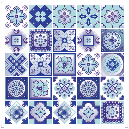 Blue backsplash removable Tile Stickers renters friendly vivid color Model - M7-1
