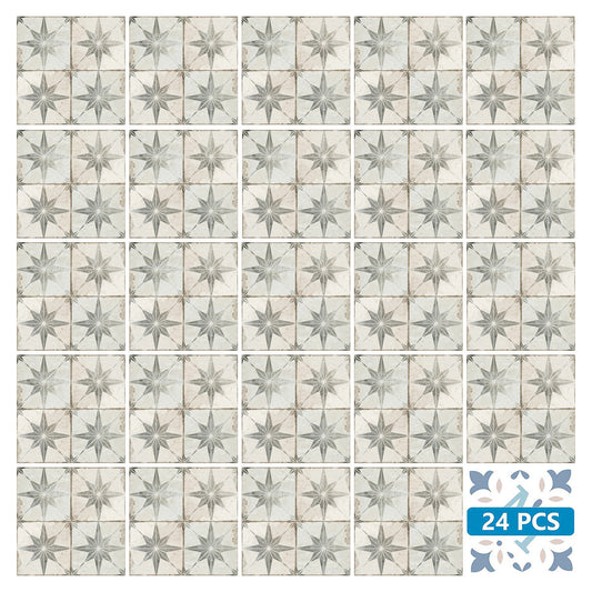 Gray faded star shaped Tiles for vintage home decoration easy to install Model - R7-1