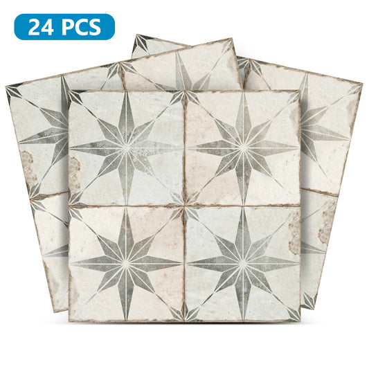 Gray faded star shaped Tiles for vintage home decoration easy to install Model - R7-0