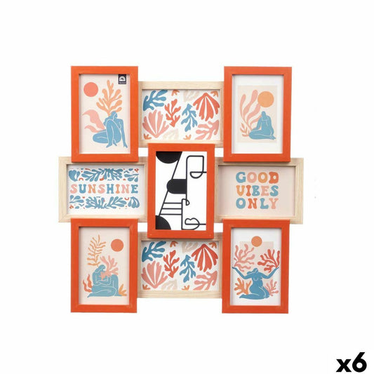 Photo frame 411408B Multicolour Metal MDF Wood (6 Units)-0