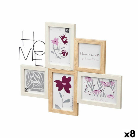 Photo frame 411408K Natural Metal MDF Wood (8 Units)-0