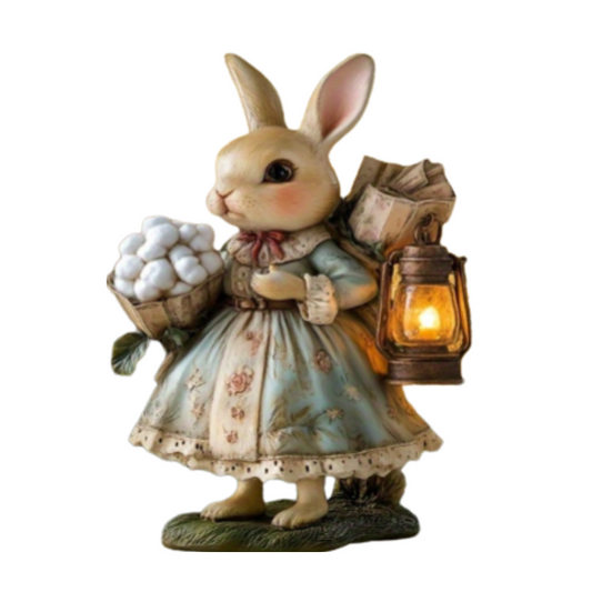 2D Boho Easter Bunny Acrylic Tabletop Statue-0