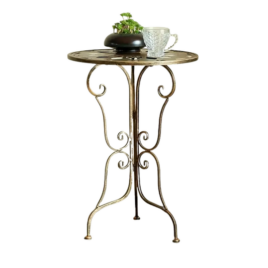 Vintage Metal Scrollwork Side Table-0