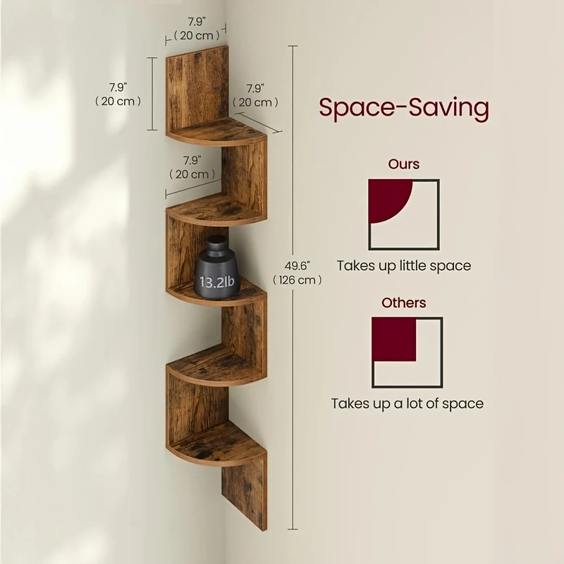 Floating Corner Wall Shelves (5-Tier)-2