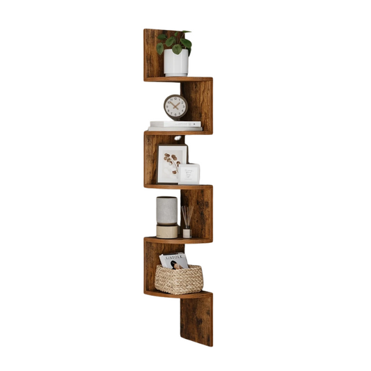 Floating Corner Wall Shelves (5-Tier)-0
