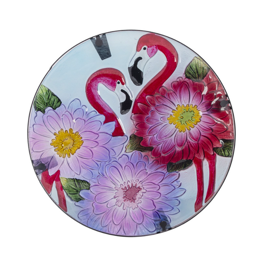Flamingo Round Glass Top Outdoor Patio Side Table-1