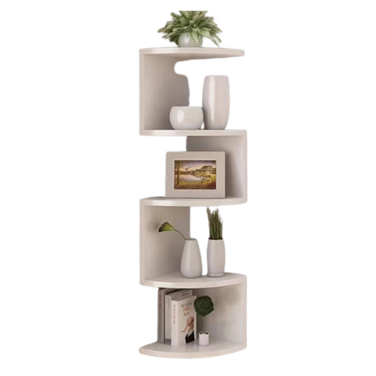 5-Layer PVC Corner Wall Shelf Bookshelf Organizer-0