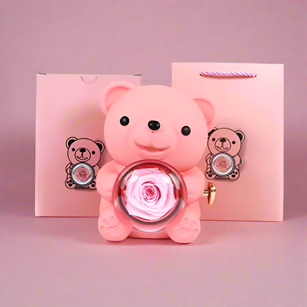 Eternal Rose Teddy Bear Jewelry Box Gift-2