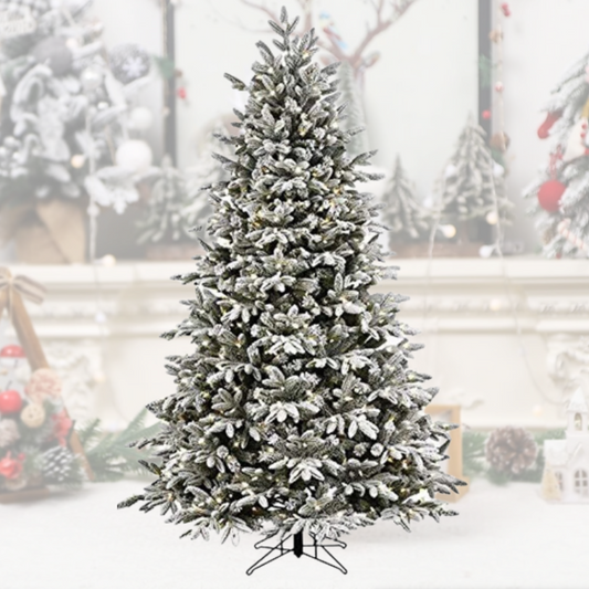 NNEOBA Snow Christmas Tree with LED Lights for Holiday Decor-1