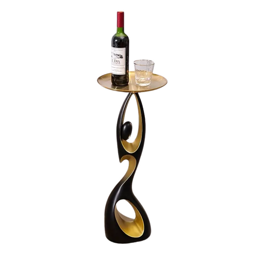Resin Abstract Floor Sculpture with Tray-0