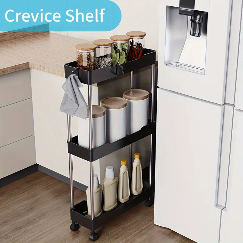 Bathroom Storage Cart with 4-Tier Rolling Organizer-3