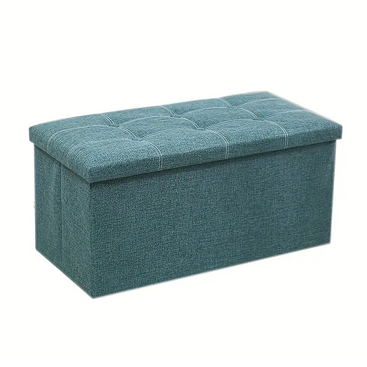 Linen Foldable Storage Stool Chair Box-0