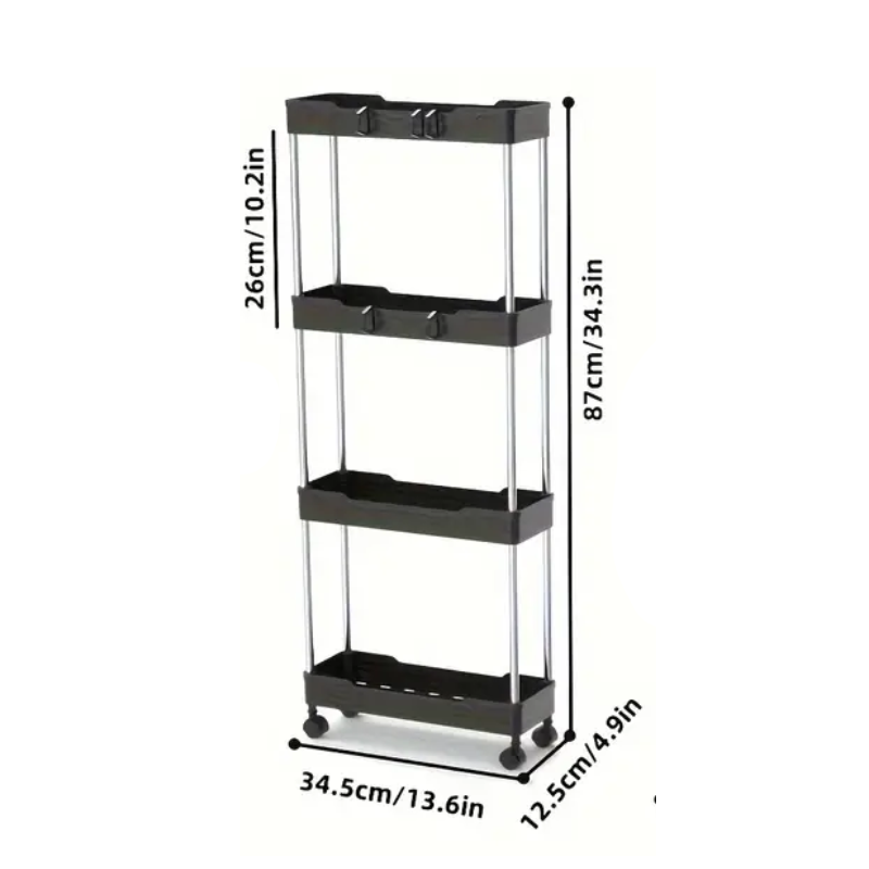 Bathroom Storage Cart with 4-Tier Rolling Organizer-4